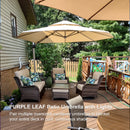 PURPLE LEAF Large Solar Yard Parasol Double Top Square Patio Umbrella with Lights