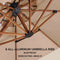 PURPLE LEAF Double Top Rectangle Aluminum Cantilever Parasol in Wood Color 10 x 13 ft