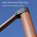 PURPLE LEAF Double Top rectangle Aluminum Cantilever Parasol in Wood Color 9 x 12 ft