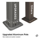 PURPLE LEAF Patio Gazebo for Backyard Grey Hardtop Galvanized Steel Roof Awning String Lights-milky