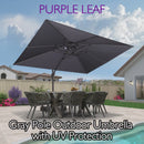PURPLE LEAF Cantilever Patio Umbrella Gray Pole Outdoor Umbrella with UV Protection