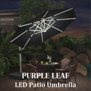 PURPLE LEAF Double Top Square/Round Outdoor LED Parasol 10 / 11  ft