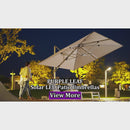 PURPLE LEAF Solar Powered Umbrella LED Rectangular Patio Umbrella with Lights