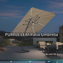 PURPLE LEAF LED Offset Cantilever Parasol with Lights