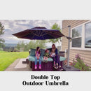 PURPLE LEAF Double Top 360 Degree Rotation Round Outdoor Classic Parasol