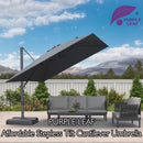 PURPLE LEAF Stepless Tilt Cantilever Umbrella Affordable Outdoor Patio Umbrella