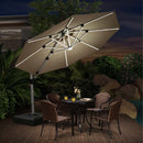 PURPLE LEAF Double Top Square/Round Outdoor LED Parasol 10 / 11  ft