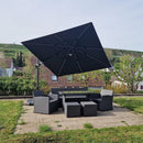 PURPLE LEAF LED Offset Cantilever Parasol with Lights