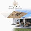 PURPLE LEAF 4 x 4 m / 2.7x 4.6 m Large Outdoor Aluminum Umbrella Offset Patio Umbrella