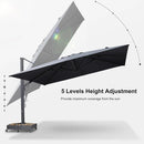 PURPLE LEAF 4 x 4 m / 2.7x 4.6 m Large Outdoor Aluminum Umbrella Offset Patio Umbrella