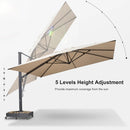 PURPLE LEAF 4 x 4 m / 2.7x 4.6 m Large Outdoor Aluminum Umbrella Offset Patio Umbrella