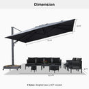 PURPLE LEAF 4 x 4 m / 2.7x 4.6 m Large Outdoor Aluminum Umbrella Offset Patio Umbrella