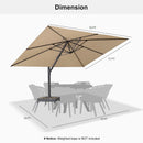 PURPLE LEAF 4 x 4 m / 2.7x 4.6 m Large Outdoor Aluminum Umbrella Offset Patio Umbrella