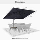 PURPLE LEAF 4 x 4 m / 2.7x 4.6 m Large Outdoor Aluminum Umbrella Offset Patio Umbrella