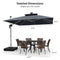 PURPLE LEAF Double Top Square/Round Outdoor LED Parasol 10 / 11  ft