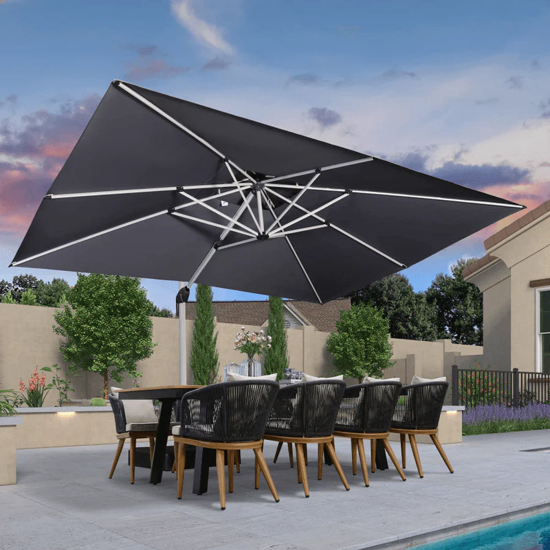 PURPLE LEAF Double Top Rectangle Outdoor Classic Parasol