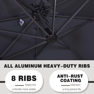 PURPLE LEAF Economical Patio Offset Round Parasol