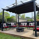 PURPLE LEAF Retractable Pergola with Double Sun Shade Canopy  Heavy-Duty Aluminum Pergola