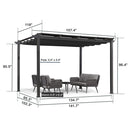 PURPLE LEAF Retractable Pergola with Double Sun Shade Canopy  Heavy-Duty Aluminum Pergola