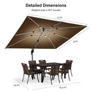 PURPLE LEAF Double Top Rectangle Outdoor LED Parasol