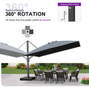 PURPLE LEAF Outdoor Aluminum Umbrella Offset Patio Umbrella