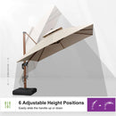 PURPLE LEAF Double Top Square Aluminum Parasol in Wood Color 10 ft