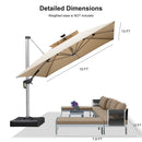 PURPLE LEAF Double Top Rectangle Outdoor LED Parasol