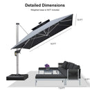 PURPLE LEAF Double Top Rectangle Outdoor LED Parasol