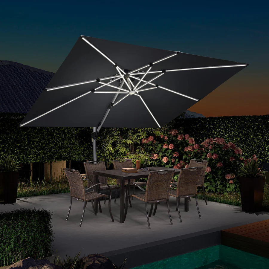 Solar Powered Patio Umbrella Lights – 112 LED, 8 Modes, Warm White, Waterproof, Clip-On