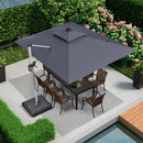 PURPLE LEAF Double Top Rectangle Outdoor LED Parasol