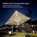 PURPLE LEAF Double Top Square/Round Outdoor LED Parasol 10 / 11  ft