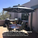 PURPLE LEAF Large Solar Yard Parasol Double Top Square Patio Umbrella with Lights