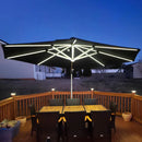 PURPLE LEAF Double Top Square/Round Outdoor LED Parasol 10 / 11  ft