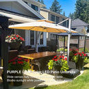 PURPLE LEAF Outdoor Windproof Parasol, Square Cantilever Umbrella Outside Patio
