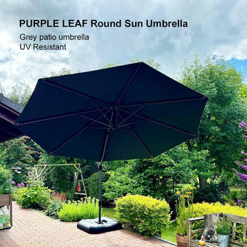 PURPLE LEAF Economical Patio Offset Round Parasol