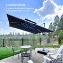 PURPLE LEAF Outdoor Windproof Parasol, Square Cantilever Umbrella Outside Patio