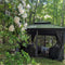 PURPLE LEAF Grey Hardtop Gazebo with Heavy Duty Galvanized Steel Double Roof with Netting and Curtains