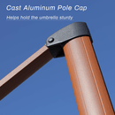 PURPLE LEAF Double Top Square Aluminum Parasol in Wood Color 10 ft
