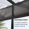 PURPLE LEAF Large Size Outdoor Pergola with Retractable Canopy Aluminum Shelter for Porch Garden Beach
