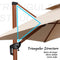 PURPLE LEAF Double Top Round Aluminum Patio Parasol in Wood Color 11 ft