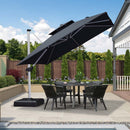 PURPLE LEAF  Garden Cantilever Parasol, Large Square Overhanging with Crank Handle and Tilt for Balcony and Outdoor