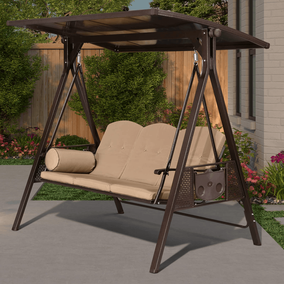 Patio swing with canopy clearance deals