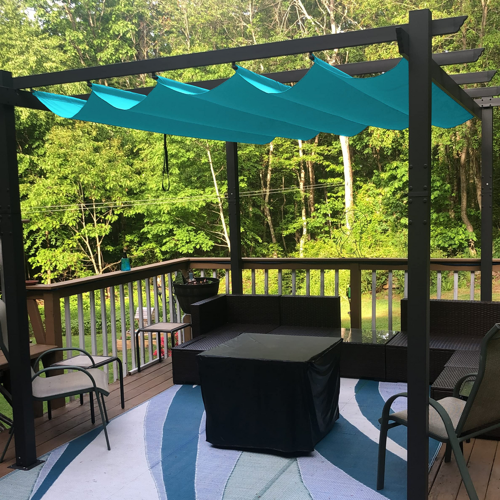 PURPLE LEAF Outdoor Retractable Pergola Patio Shelter Classical ...