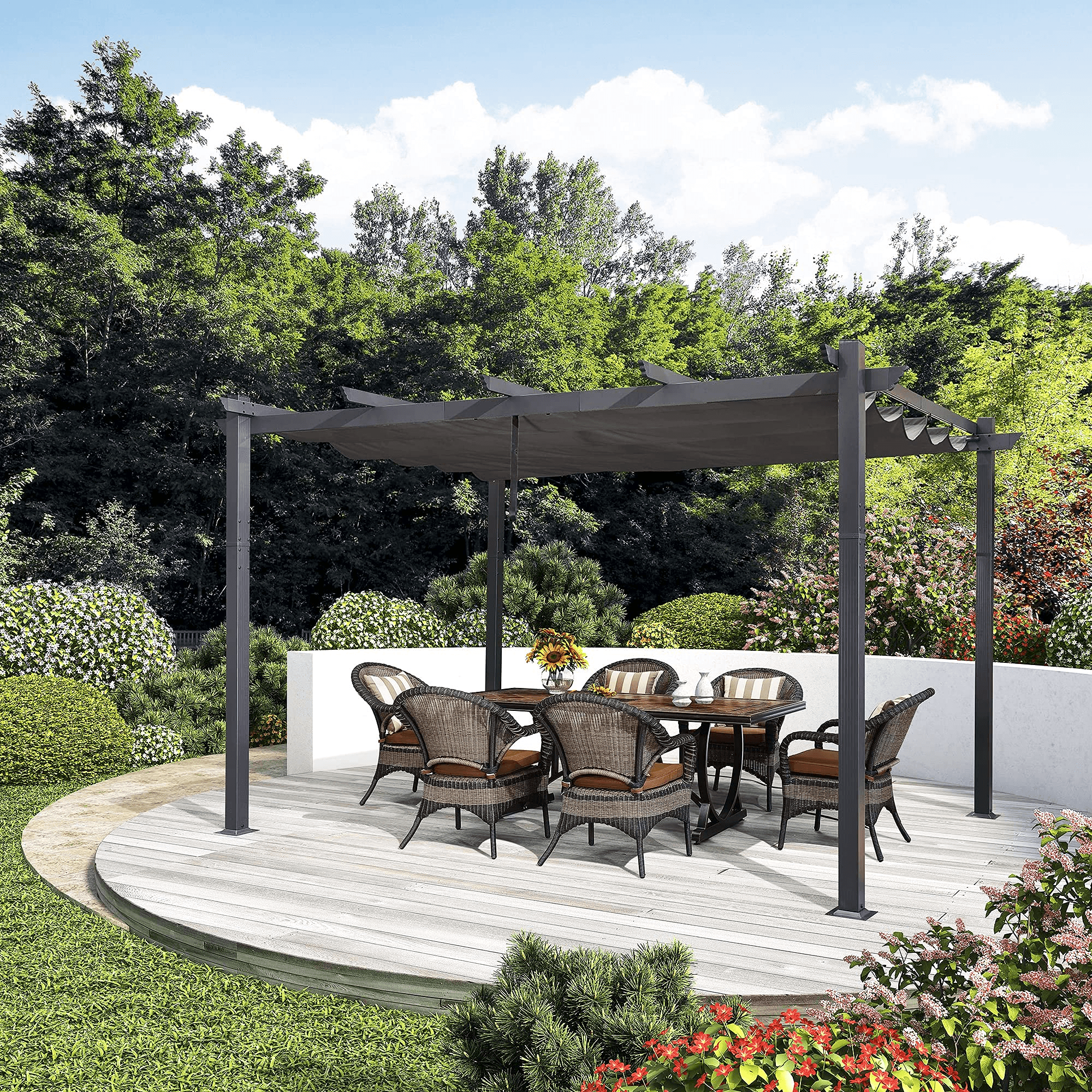 PURPLE LEAF 3M X 3M 3M X 3.65M 3M X 4M Outdoor Retractable Pergola