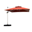PURPLE LEAF  Garden Cantilever Parasol, Large Square Overhanging with Crank Handle and Tilt for Balcony and Outdoor