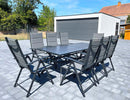 PURPLE LEAF Patio Dining Table with  Teak-Finish&Aluminum Frame for Backyard Kitchen