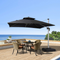 PURPLE LEAF  Garden Cantilever Parasol, Large Square Overhanging with Crank Handle and Tilt for Balcony and Outdoor