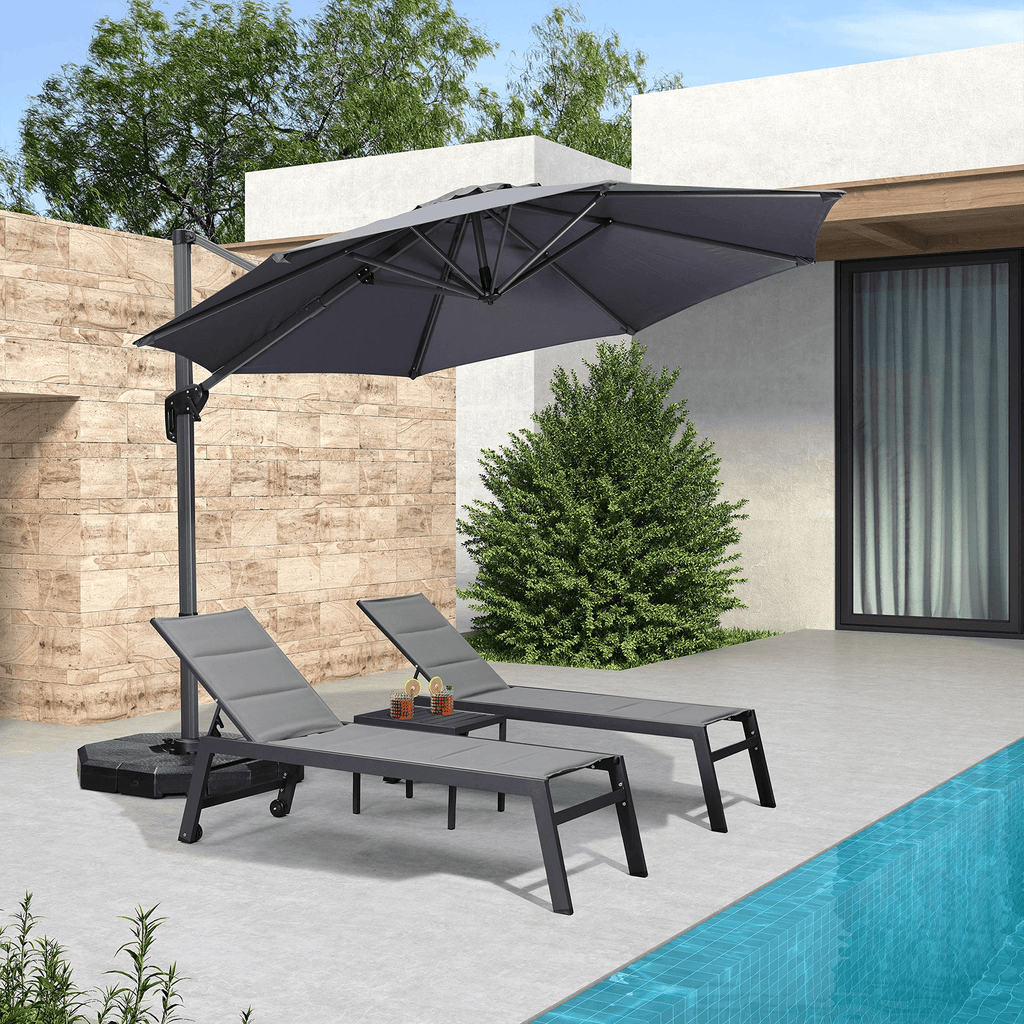 LEAF Economical Patio Offset Round Parasol