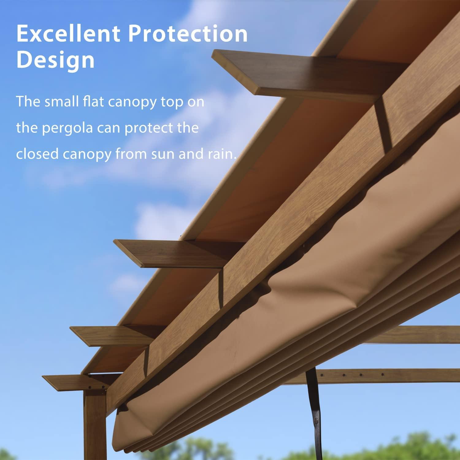 PURPLE LEAF Outdoor Retractable Pergola with Sun Shade