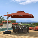 PURPLE LEAF  Garden Cantilever Parasol, Large Square Overhanging with Crank Handle and Tilt for Balcony and Outdoor